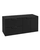 STOCKHOLM Wall Hung 120cm Two Drawer/Two Door Countertop Unit Matt Black &amp; Handles image
