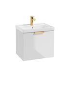 STOCKHOLM Wall Hung  50cm Single Drawer Unit Gloss White &amp; Handle image