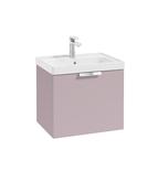 STOCKHOLM Wall Hung 50cm Single Drawer Unit Matt Cashmere Pink &amp; Handle image