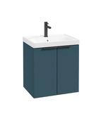 STOCKHOLM Wall Hung 50cm Two Door Unit Matt Ocean Blue &amp; Handles