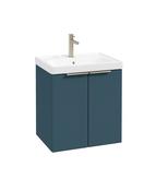 STOCKHOLM Wall Hung 50cm Two Door Unit Matt Ocean Blue &amp; Handles