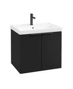 STOCKHOLM Wall Hung 60cm Two Door Unit Matt Black &amp; Handles