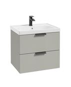 STOCKHOLM Wall Hung 60cm Two Drawer Unit Matt Arctic Grey &amp; Handles image