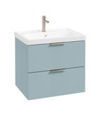 STOCKHOLM Wall Hung 60cm Two Drawer Unit Matt Morning Sky Blue &amp; Handles image