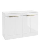 STOCKHOLM Floorstanding 120cm Four Door Countertop Unit Gloss White &amp; Handle image