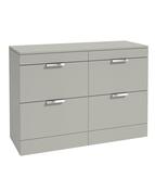 STOCKHOLM Floorstanding 120cm Four Drawer Countertop Unit Matt Arctic Grey &amp; Handle image