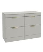 STOCKHOLM Floorstanding 120cm Four Drawer Countertop Unit Matt Arctic Grey &amp; Handle image