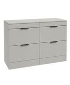 STOCKHOLM Floorstanding 120cm Four Drawer Countertop Unit Matt Arctic Grey &amp; Handle image
