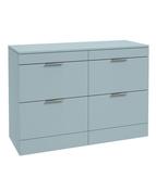 STOCKHOLM Floorstanding 120cm Four Drawer Countertop Unit Matt Morning Sky Blue &amp; Handle image