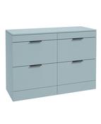 STOCKHOLM Floorstanding 120cm Four Drawer Countertop Unit Matt Morning Sky Blue &amp; Handle image