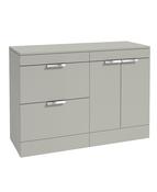 STOCKHOLM Floorstanding 120cm Two Drawer/Two Door Countertop Unit Matt Arctic Grey &amp; Handles image