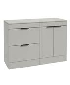 STOCKHOLM Floorstanding 120cm Two Drawer/Two Door Countertop Unit Matt Arctic Grey &amp; Handles image