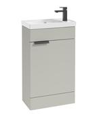 STOCKHOLM Floorstanding 50cm Single Door Cloakroom Unit Matt Arctic Grey &amp; Handle image