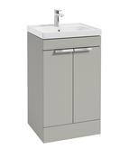 STOCKHOLM Floorstanding 50cm Two Door Unit Matt Arctic Grey &amp; Handles