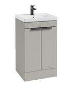 STOCKHOLM Floorstanding 50cm Two Door Unit Matt Arctic Grey &amp; Handles image