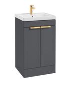 STOCKHOLM Floorstanding 50cm Two Door Unit Matt Midnight Grey &amp; Handles image