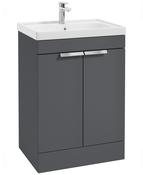 STOCKHOLM Floorstanding 60cm Two Door Unit Matt Midnight Grey &amp; Handles image