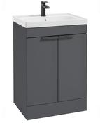 STOCKHOLM Floorstanding 60cm Two Door Unit Matt Midnight Grey &amp; Handles image
