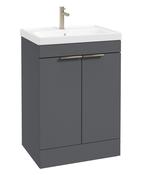 STOCKHOLM Floorstanding 60cm Two Door Unit Matt Midnight Grey &amp; Handles image