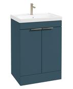 STOCKHOLM Floorstanding 60cm Two Door Unit Matt Ocean Blue &amp; Handles image