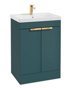 STOCKHOLM Floorstanding 60cm Two Door Unit Matt Ocean Blue &amp; Handles image