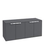 STOCKHOLM Wall Hung 120cm Four Door Countertop Unit Matt Midnight Grey &amp; Handle image