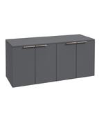 STOCKHOLM Wall Hung 120cm Four Door Countertop Unit Matt Midnight Grey &amp; Handle image