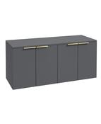 STOCKHOLM Wall Hung 120cm Four Door Countertop Unit Matt Midnight Grey &amp; Handle image