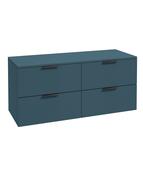 STOCKHOLM Wall Hung 120cm Four Drawer Countertop Unit Matt Ocean Blue &amp; Handles image