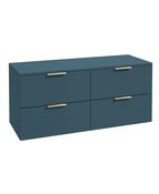 STOCKHOLM Wall Hung 120cm Four Drawer Countertop Unit Matt Ocean Blue &amp; Handles image
