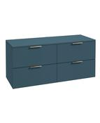 STOCKHOLM Wall Hung 120cm Four Drawer Countertop Unit Matt Ocean Blue &amp; Handles image