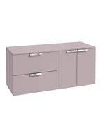 STOCKHOLM Wall Hung 120cm Two Drawer/Two Door Countertop Unit Matt Cashmere Pink &amp; Handles image