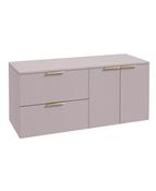 STOCKHOLM Wall Hung 120cm Two Drawer/Two Door Countertop Unit Matt Cashmere Pink &amp; Handles image