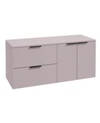 STOCKHOLM Wall Hung 120cm Two Drawer/Two Door Countertop Unit Matt Cashmere Pink &amp; Handles image
