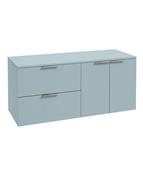 STOCKHOLM Wall Hung 120cm Two Drawer/Two Door Countertop Unit Matt Morning Sky Blue &amp; Handles image