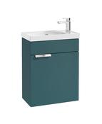 STOCKHOLM Wall Hung 50cm Single Door Cloakroom Unit Matt Ocean Blue &amp; Brushed Handle image