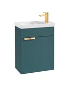 STOCKHOLM Wall Hung 50cm Single Door Cloakroom Unit Matt Ocean Blue &amp; Brushed Handle image