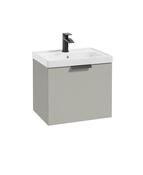 STOCKHOLM Wall Hung  50cm Single Drawer Unit Matt Arctic Grey &amp; Handles image