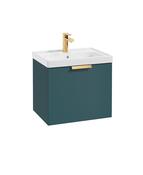 STOCKHOLM Wall Hung  50cm Single Drawer Unit Matt Ocean Blue &amp; Handle image