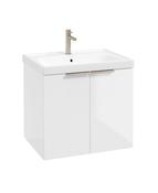 STOCKHOLM Wall Hung 60cm Two Door Unit Gloss White &amp; Handles
