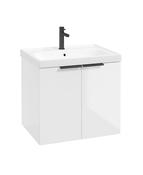STOCKHOLM Wall Hung 60cm Two Door Unit Gloss White &amp; Handles
