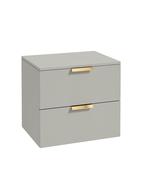 STOCKHOLM Wall Hung 60cm Two Drawer Countertop Unit Matt Arctic Grey &amp; Handles image