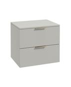 STOCKHOLM Wall Hung 60cm Two Drawer Countertop Unit Matt Arctic Grey &amp; Handles image