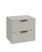 STOCKHOLM Wall Hung 60cm Two Drawer Countertop Unit Matt Arctic Grey & Handles