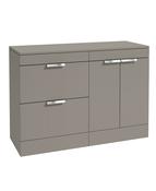 STOCKHOLM Floorstanding 120cm Two Drawer/Two Door Countertop Unit Matt Khaki &amp; Handles image