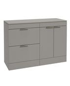 STOCKHOLM Floorstanding 120cm Two Drawer/Two Door Countertop Unit Matt Khaki &amp; Handles image