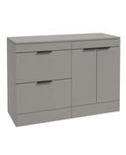 STOCKHOLM Floorstanding 120cm Two Drawer/Two Door Countertop Unit Matt Khaki &amp; Handles image