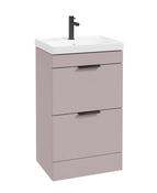 STOCKHOLM Floorstanding 50cm Two Drawer Unit Matt Cashmere Pink &amp; Handles image