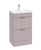 STOCKHOLM Floorstanding 50cm Two Drawer Unit Matt Cashmere Pink &amp; Handles image