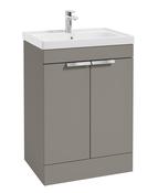 STOCKHOLM Floorstanding 60cm Two Door Unit Matt Khaki &amp; Brushed Chrome Handles image